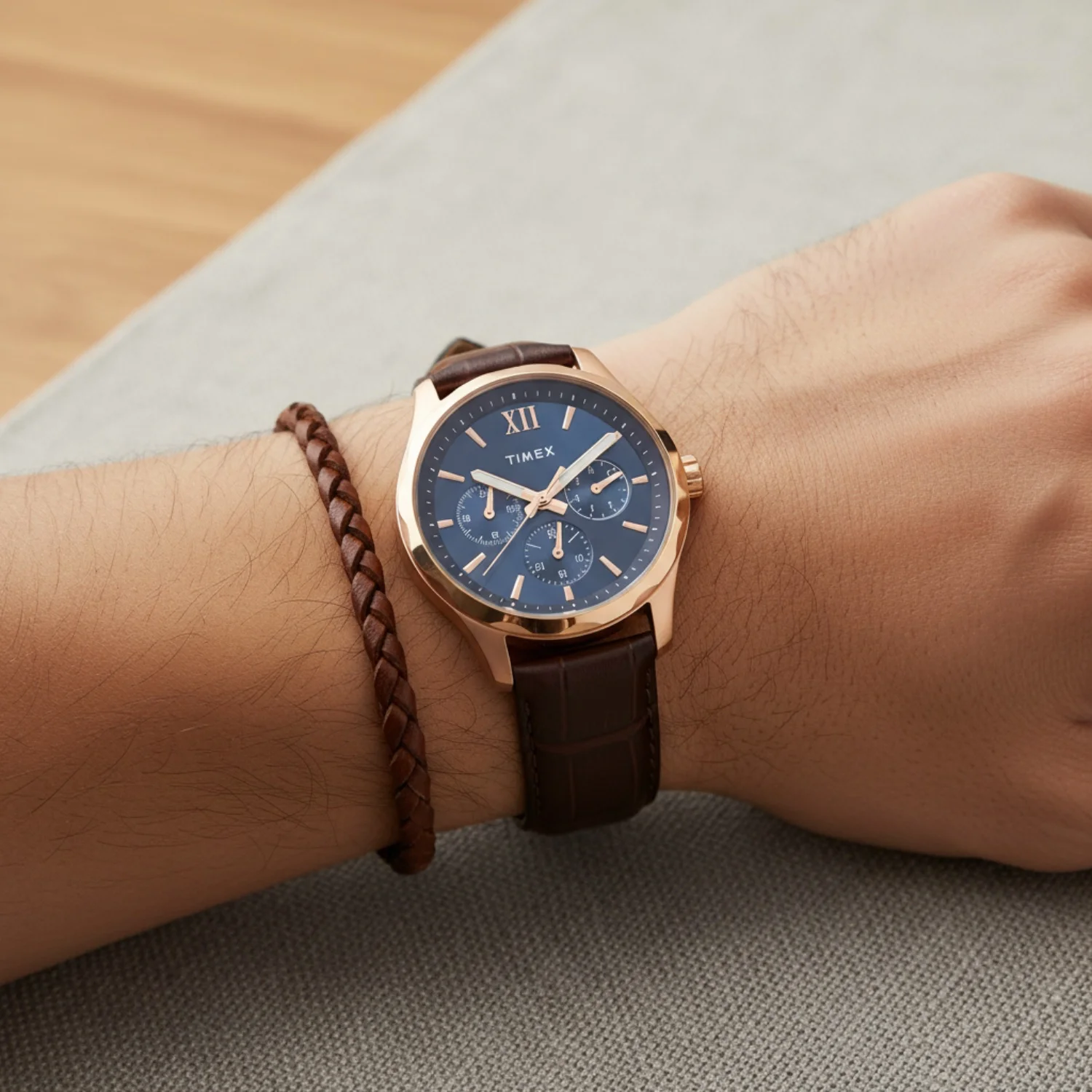 AI-generated watch ad creative made with Scalio from a single product photo